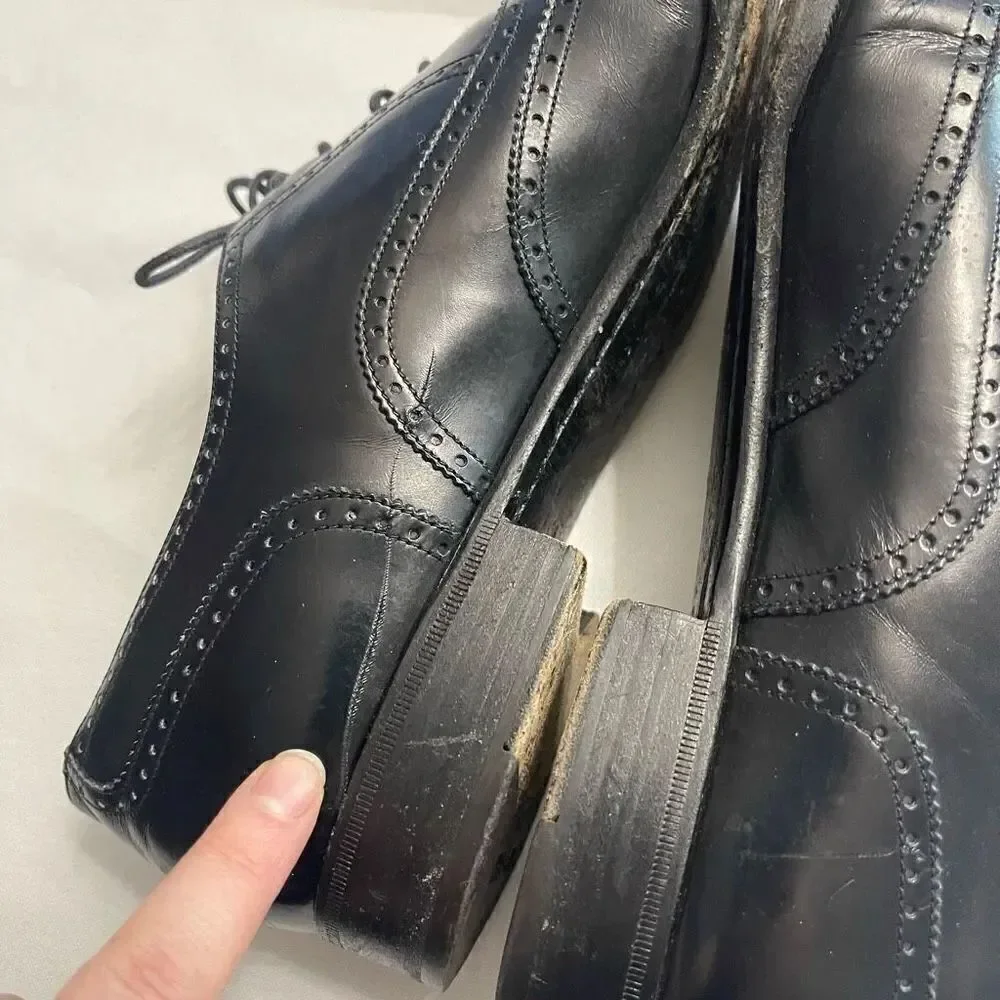 Salvatore Ferragamo Sondrio Black Leather Oxfords Shoes Size 10 B